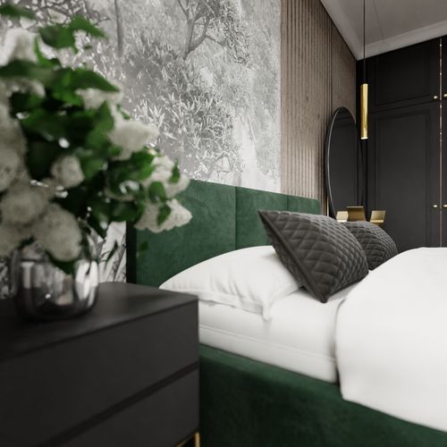 ŁÓŻKO TAPICEROWANE 180x200 ŁÓŻKO PODWÓJNE Z POJEMNIKIEM BUTELKOWA ZIELEŃ na Arena.pl