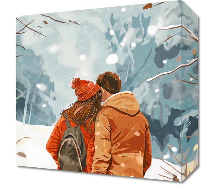 Obraz 30x30cm Razem w Śniegu zdjęcie 1