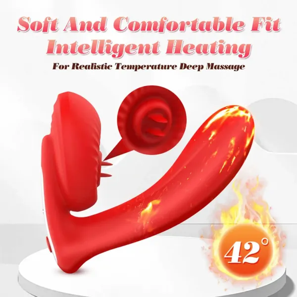 Silicone vibrator 10 vibration modes, Licking, Heating + APP control zdjęcie 3