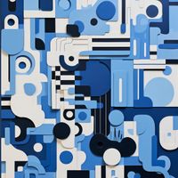 Plakat 30x30cm Niebieski Labirynt