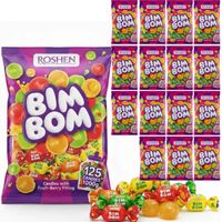 Zestaw 16x 1kg Cukierki Bim Bom Roshen landrynki z nadzieniem owocowym