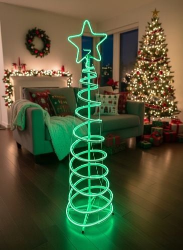Choinka LED Neonowa Zielona 120 cm Świąteczna Ozdoba Świecąca Zewnętrzna na Arena.pl
