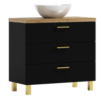 Szafka łazienkowa ROMA 60 czarna z umywalką Eliza B (W7)