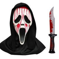 Maska Krzyk i Nóż na Halloween Zestaw Kostium Scream Strój Przebranie