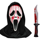 Maska Krzyk i Nóż na Halloween Zestaw Kostium Scream Strój Przebranie