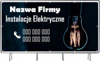 BANER REKLAMOWY 130x80cm gotowy projekt INSTALACJE ELEKTRYCZNE plandeka