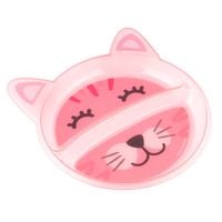 CANPOL Talerzyk z podziałką różowy kotek