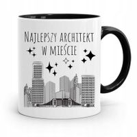 Kubek Czarny Dla Architekta Najlepszy W Mieście Z Nadrukiem Ze Zdjęciem