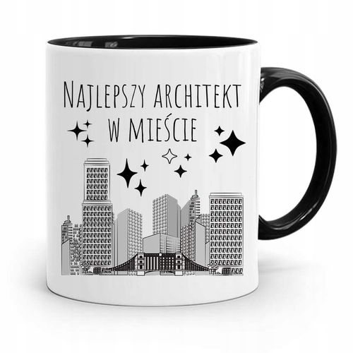 Kubek Czarny Dla Architekta Najlepszy W Mieście Z Nadrukiem Ze Zdjęciem na Arena.pl