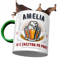 Kubek Zielony Dla Amelii Żony Przyjaciółki Z Nadrukiem Ze Zdjęciem