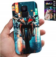 ETUI DO SAMSUNG A6 2018 - MOTOR, MOTOCYKLE JEDNOŚLAD WZORY + SZKŁO