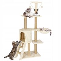 DRAPAK BUDKA dla KOTA DOMEK legowisko SŁUPEK zabawka SIZAL WIEŻA 7 poziomów
