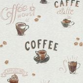 TAPETA KUCHNIA KAWA FILIŻANKI NAPISY COFFEE WINYLOWA NA FLIZELINIE