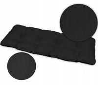 Czarna poduszka na ławkę ogrodową huśtawkę 140x50