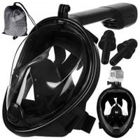 Maska do nurkowania dziecięca pełnotwarzowa, z rurką ARSA GO ZESTAW czarny