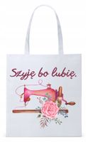 Dla Krawca Krawcowej Torba Eco Biała Shopper Z Nadrukiem Ze Zdjęciem