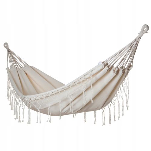 DUŻY MOCNY HAMAK OGRODOWY BOHO HUŚTAWKA MIDAS 3 100x200 ECRU + POKROWIEC na Arena.pl
