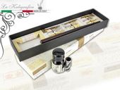 Zestaw piśmienniczy pióro + kpl. stalówek + tusz ze stojakiem na pióro