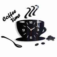 zegar ścienny coffee time filiżanka 3d