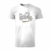 Koszulka motocyklowa z motocyklem na motor Honda Transalp 750 męska biała XL
