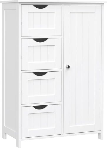 Szafka łazienkowa 55x30x82 cm biała z 4 szufladami i regulowaną półką na Arena.pl