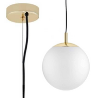 Wisząca LAMPA skandynawska ALUR 10726105 Kaspa kulista OPRAWA szklany ZWIS kula ball hygge złota biała