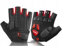2 x Rękawiczki rowerowe Rockbros S169BR M z wkładkami żelowymi - czarno-cze