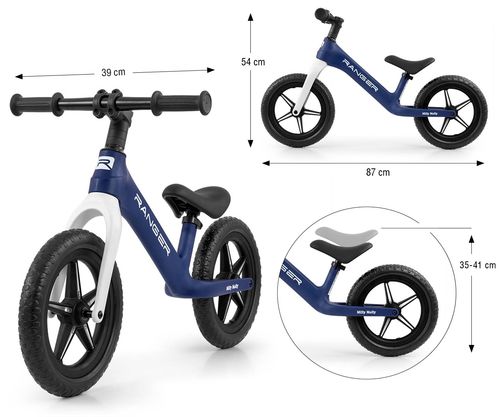 MILLY MALLY 5709 Rowerek biegowy RANGER flash navy na Arena.pl