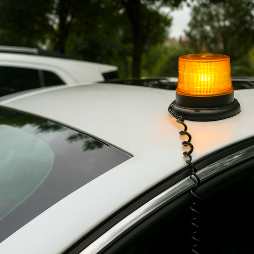 KOGUT Lampa błyskowa ostrzegawcza LED 12V 24V POMARAŃCZOWA sygnalizator na Arena.pl