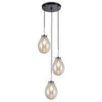 LAMPA wisząca FONDI LP-1214/3P Light Prestige szklana OPRAWA kaskada zwis przezroczysty