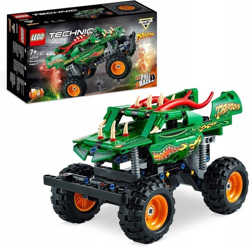 LEGO TECHNIC Monster Jam Dragon 2w1 klocki 42149 krokodyli pojazd zestaw 7+ na Arena.pl