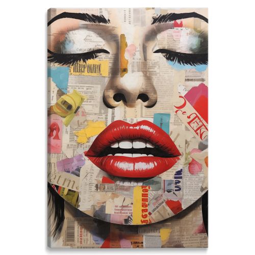 Obraz Do Salonu PORTRET Kobiety Czerwone Usta Abstrakcja 40cm x 60cm na Arena.pl