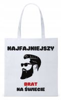 Dla Brata Na Prezent Torba Eco Biała Shopper Z Nadrukiem Ze Zdjęciem