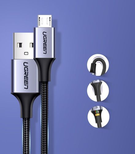 Kabel przewód USB - micro USB 1m szary na Arena.pl