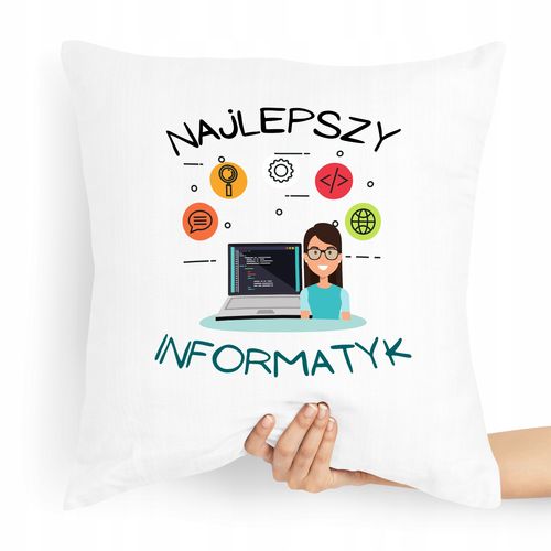 Poduszka Prezent Najlepszy Informatyk Programista Z Nadrukiem Ze Zdjęciem na Arena.pl