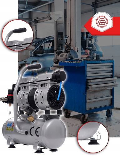 SPRĘŻARKA KOMPRESOR BEZOLEJOWY MOCNY WYDAJNY 6L 550W DWA TŁOKI R2 10 BAR na Arena.pl