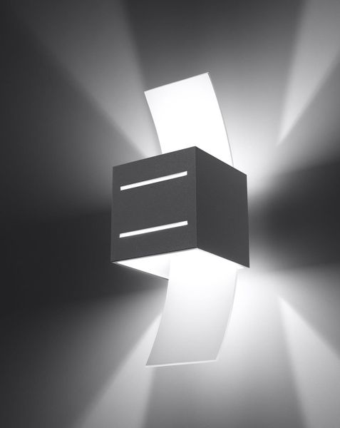 LAMPA ścienna SL.0202 metalowa OPRAWA kostka kinkiet szary zdjęcie 2