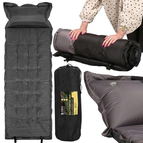 MATA SAMOPOMPUJĄCA KARIMATA TURYSTYCZNA Z PODUSZKĄ 180 cm DMUCHANA GRUBA na Arena.pl