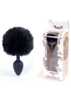 Silikonowy Korek Analny Z Króliczym Ogonkiem - Bunny Tail Black