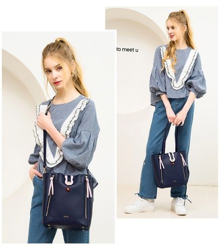 NUCELLE Stylowy granatowy shopper na Arena.pl