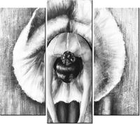 90 80CM OBRAZ T3 ELEM BALETNICA CZERNI BIELI DRUK ŚCIENNY