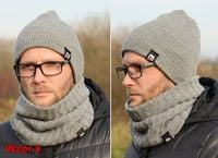 Polski CIEPŁY KOMPLET MĘSKI CZAPKA + KOMIN, KOLORY