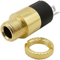 Gniazdo jack słuchawkowe 3.5 mm złote przykręcane do obudowy metalowe