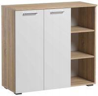 Szafka Szuflady Półki Pojemna Do Salonu Sypialni Sofi Sonoma Biały Mat