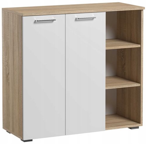 Szafka Szuflady Półki Pojemna Do Salonu Sypialni Sofi Sonoma Biały Mat na Arena.pl