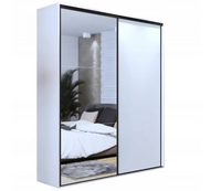 Wysoka Szafa Przesuwna 200cm BIAŁA Lustro Maxi h-245cm