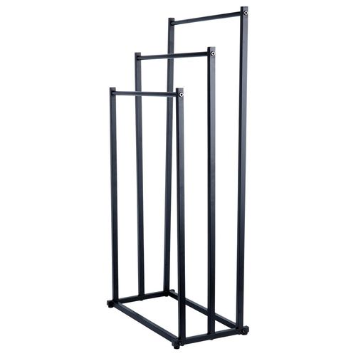 Stojak na Ręczniki Wieszak Łazienkowy Podłogowy Stojący Metalowy Czarny na Arena.pl