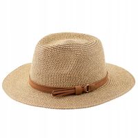 KAPELUSZ damski męski PANAMA fedora SŁOMKOWY lato ELEGANCKI