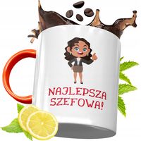 Kubek Pomarańczowy Dla Szefa Prezent Z Nadrukiem Ze Zdjęciem