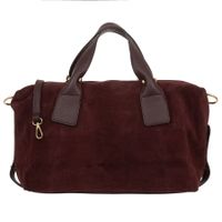 VERA PELLE torebka damska zamszowa shopper duża z paskiem V711 c.bordowa